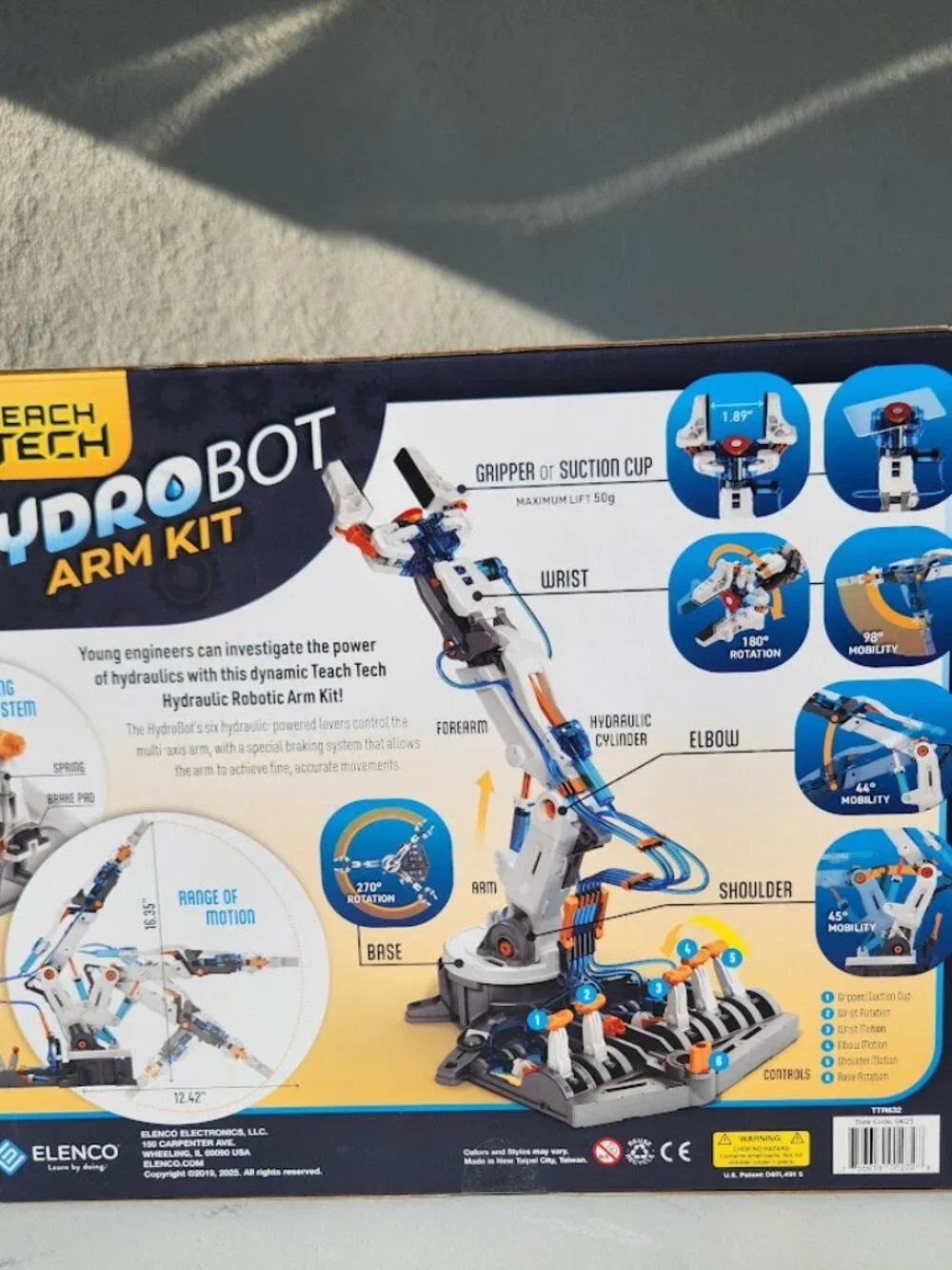 NEW Teach Tech Hydrobot Arm Kit Hydraulic Kit STEM Building Toy Science Set Robo
